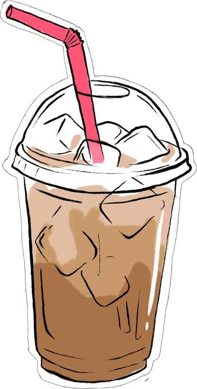 Iced coffee doodle